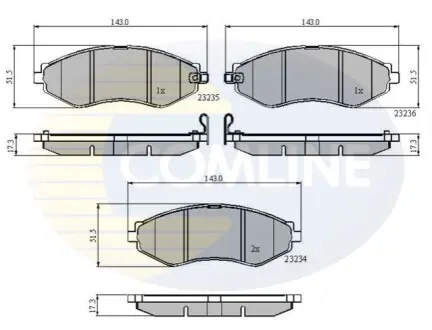 - Гальмівні колодки до дисків Comline CBP31188