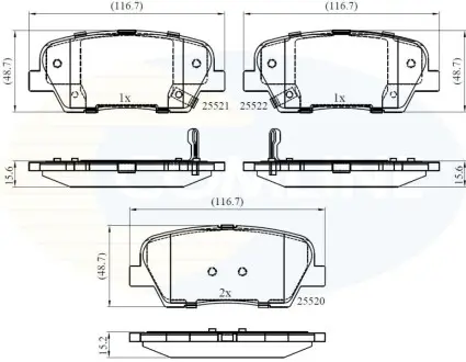 - Гальмівні колодки до дисків Comline CBP36009