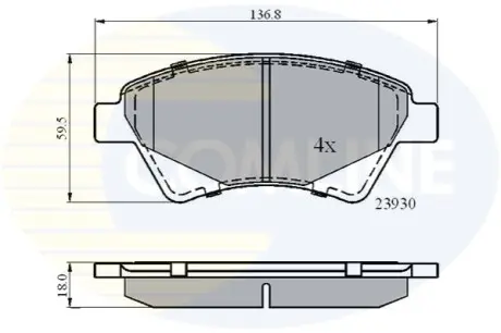 - Гальмівні колодки до дисків Comline CBP01160