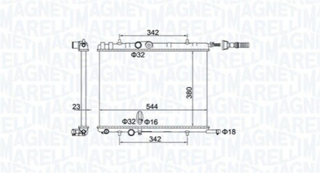 Радіатор системи охолодження MAGNETI MARELLI 350213193400 (фото 1)