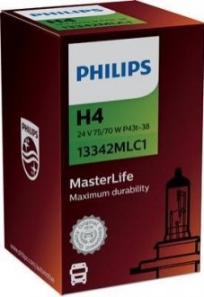 H4 MasterLife 24V 75/70W P43t-38 PHILIPS 13342MLC1