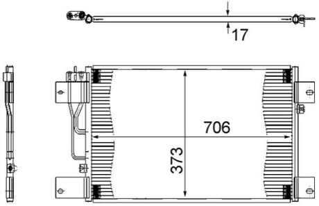 Радиатор кондиционера, SCANIA P/R/T-SERIES MAHLE / KNECHT AC 533 000S