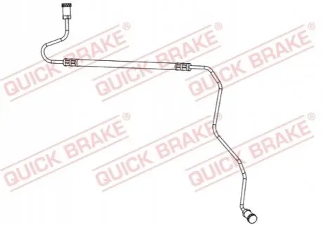 Шланг гальмівний (задній) Citroen C3/Peugeot 207 06- (L) QUICK BRAKE 96.017