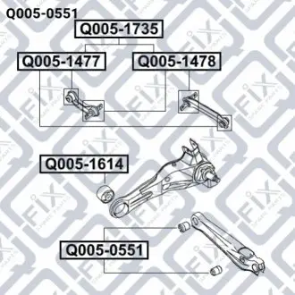 Сайлентблок задн. поперечн. тяги Q-fix Q0050551