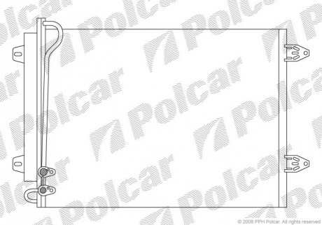 Радіатор AC VW CC, PASSAT, PASSAT ALLTRACK, PASSAT CC 1.6-2.0D 03.05- Polcar 9555K8C1