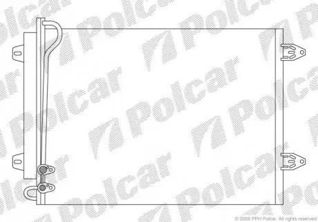 Радиатор AC VW CC, PASSAT, PASSAT ALLTRACK, PASSAT CC 1.6-2.0D 03.05- Polcar 9555K8C1