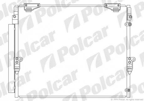 Радіатор кондиціонера Toyota Land Cruiser 200 4.5D-5.7 09.07- Polcar 8184K8C1 (фото 1)