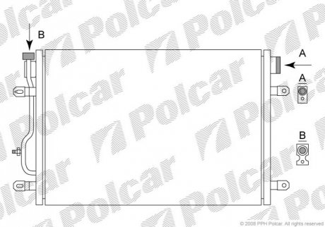 Радиатор кондиционера Polcar 1334K8C2