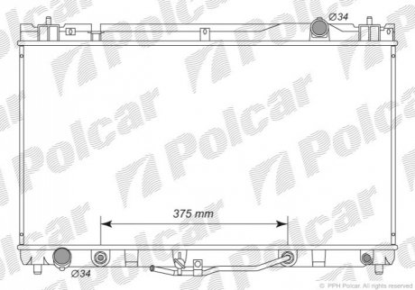 Радіатор охолодження Toyota Camry 3.0 2001- Polcar 813708-3