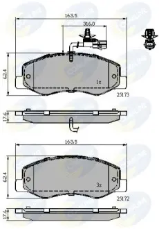 - Гальмівні колодки до дисків Comline CBP12108