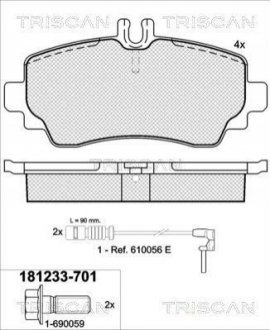 Колодки тормозные дисковые TRISCAN 8110 23022 (фото 1)