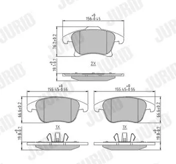 FORD колодлки гальм. передн. Mondeo 14-, Galaxy, S-Max 15- Jurid 573674J