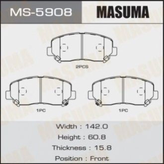 Колодка гальмівна передня Mazda CX-5 (11-) MASUMA MS5908 (фото 1)