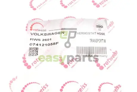 Патрубок радіатора VW T4 2.4D/2.5TDI 90-03 ROTWEISS RWS2601