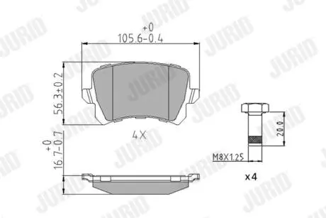Тормозные колодки Audi Q3 VW Passat /Tiguan Jurid 573667J