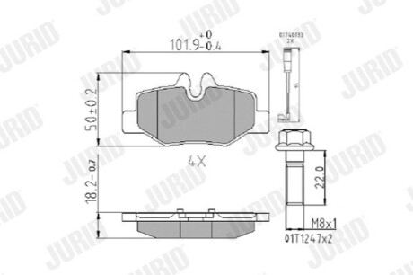 Тормозные колодки задние Mercedes Vito W639 Jurid 573222J