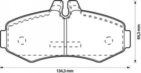 DB гальмівні колодки передні VITO 96- (BOSCH, без датчика) Jurid 571946J (фото 1)