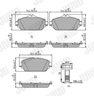 Гальмівні колодки Mercedes C W205 / E W213 Jurid 573671J