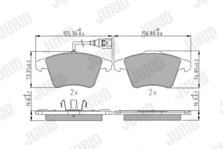 Тормозные колодки VW TOUAREG Jurid 573391J