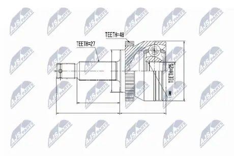 Шарнир равных угловых скоростей NTY NPZ-HY-508