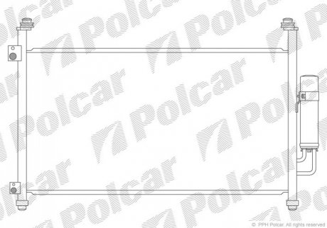 Радиатор кондиционера Polcar 3828K83K