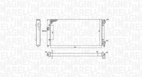 Радіатор двигуна VW GOLF III/ GOLF III VARIANT (1H1, 1H5) 1,6 1,8 2,0 2,0GTI 16V 1,9SDI/ TDI VENTO (1H2) 1,6 MAGNETI MARELLI BM1853 (фото 1)