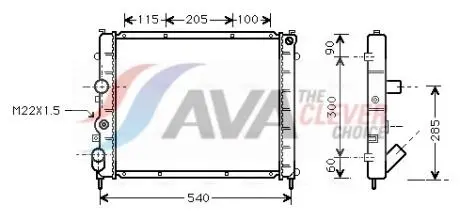 Радиатор KANGOO 15D/19D MT -AC 97- (Ava) AVA COOLING RTA2215