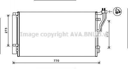 Конденсор Sonata VlI 2.0 i 06/09- (AVA) AVA COOLING HYA5246D