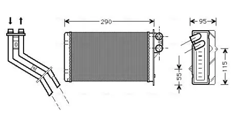 Радиатор обогревателя (выр-во AVA) AVA COOLING RT6227