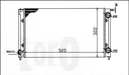 Радіатор охолодження двигуна Caddy/Golf/Jetta 1.5-1.8/1.6D/1.8D 79-91 DEPO / LORO 053-017-0058