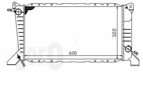 Радіатор охолодження двигуна Transit 2.5D 94-00 (600x320x36) DEPO / LORO 017-017-0039