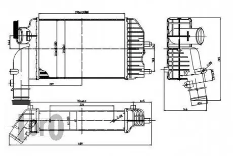 Радіатор інтеркулера JUMPER/DUCATO/BOXER 1.9 TD/2.0 Hdi 94- DEPO / LORO 009-018-0001