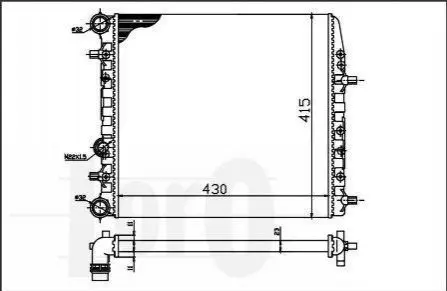 Радиатор охлаждения Fabia/Rapid/Roomster 99- (430x414x23) DEPO / LORO 053-017-0039