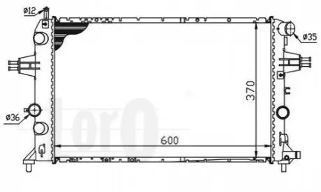 Радіатор охолодження двигуна ASTRA G/ZAFIRA A 1.7 TD 98- DEPO / LORO 037-017-0049