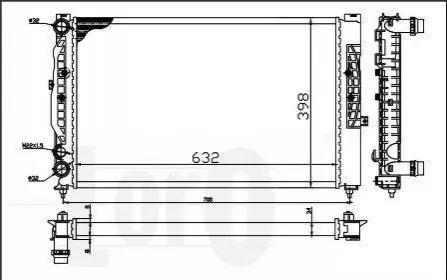 Радіатор охолодження двигуна A4/A6/Passat 94-08 1.6-2.8 DEPO / LORO 053-017-0056