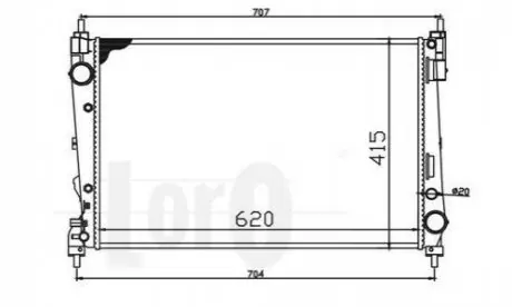 Радіатор води Doblo/Combo 1.3/1.6/2.0 D Multijet 10- DEPO / LORO 037-017-0071