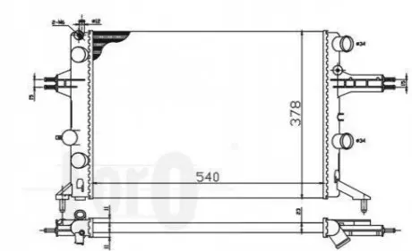 Радіатор охолодження двигуна ASTRA G 1.2 i 16V 98- DEPO / LORO 037-017-0066