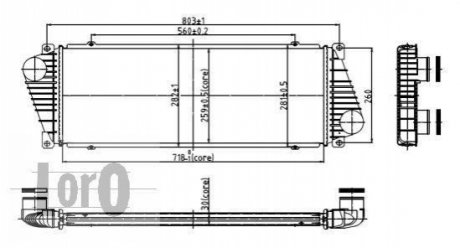 Радиатор интеркулера а Sprinter/LT 95-06 2.5 Tdi DEPO / LORO 054-018-0001