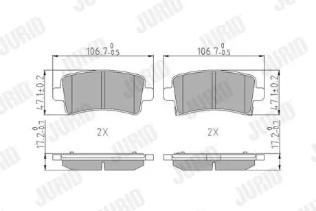 Фото opel гальмівні колодки задн.insignia 08-,chevrolet malibu 12-,saab Jurid 573313J OPEL гальмівні колодки задн.Insignia 08-,Chevrolet Malibu 12-,Saab Jurid 573313J