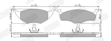 Тормозные колодки передние VW LUPO Jurid 573040J