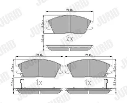Тормозные колодки передние Honfa Accord II/ Hyundai Accent II, Getz, Stellar, Pony, Excel Jurid 572268J