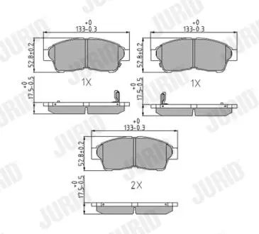 TOYOTA гальмівний колодки передні CARINA E,COROLLA,CAMRY 92 Jurid 572333J