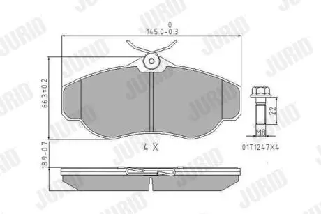 Тормозные колодки передние LAND ROVER DISCOVERY/RANGE ROVER Jurid 571937J