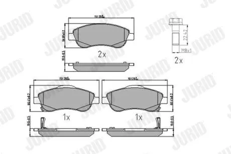 Фото honda гальмівні колодки передні cr-v 07- Jurid 572605J HONDA гальмівні колодки передні CR-V 07- Jurid 572605J