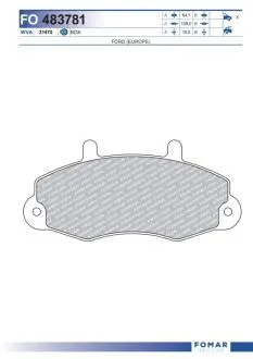 Колодки гальмівні дискові FOMAR FO483781
