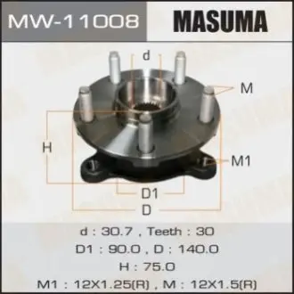 Маточина колеса переднього в зборі з підшипником Lexus GS 350 (11-15), IS 250 (05- MASUMA MW11008