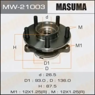 Маточина колеса переднього в зборі з підшипником Infinity FX 35 (02-12) G 37 (08-) MASUMA MW21003