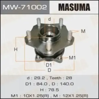 Маточина колеса переднього в зборі з підшипником Suzuki Grand Vitara (05-) (MW7100 MASUMA MW71002