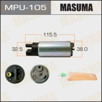 Бензонасос электрический (+сеточка) Honda/ Mazda/ Mitsubishi/ Subaru/ Toyota (MP MASUMA MPU105 (фото 1)