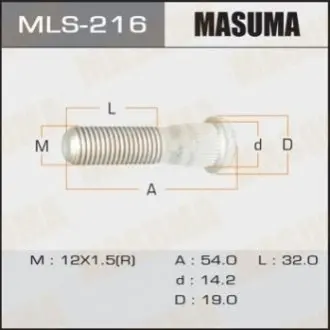Шпилька колеса заднього Lexus GX 470/ Toyota Land Cruiser Prado (04-) M12x1.5 (ML MASUMA MLS216
